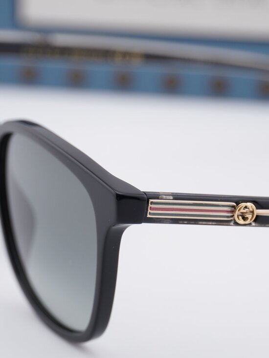 Gucci GG0376SN 001 Square Sunglasses - Black / Grey main image 5